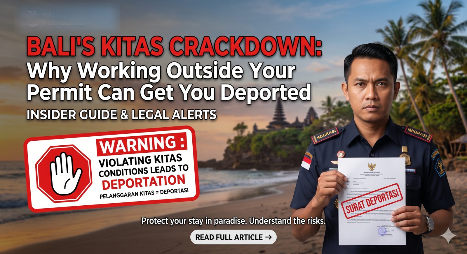 Bali's KITAS Crackdown: Why Working Outside Your Permit Can Get You Deported — InmoBali