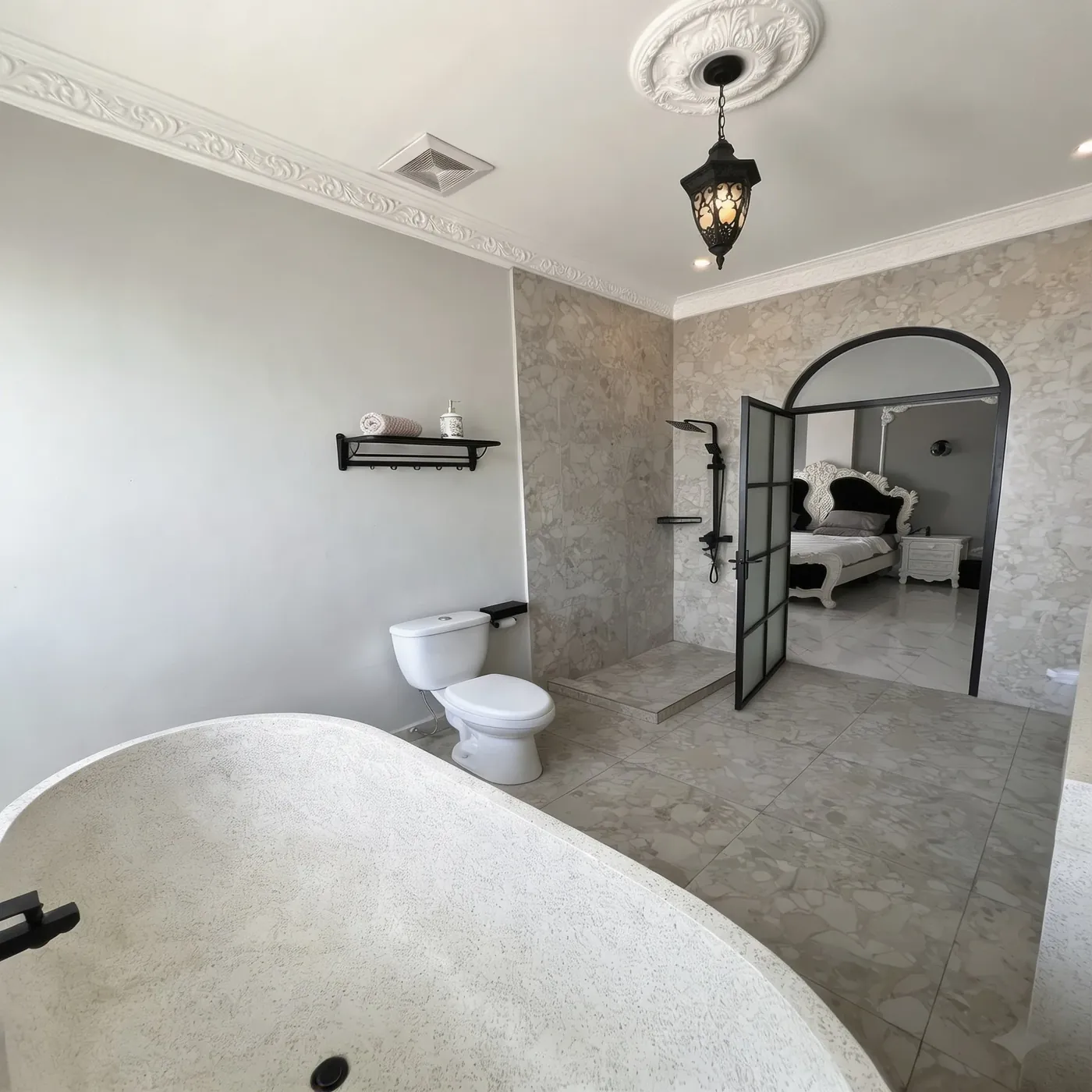 En-suite bathroom with freestanding tub