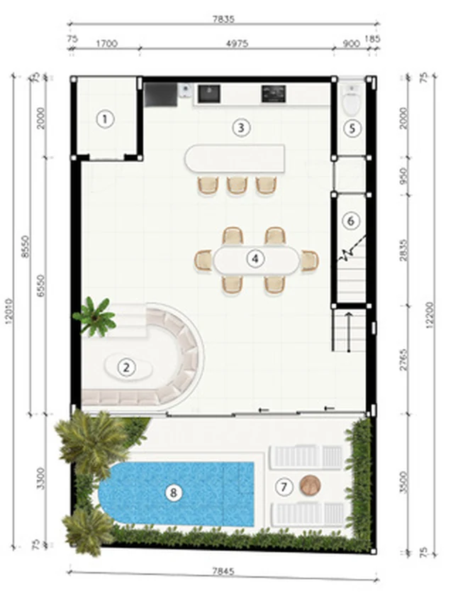 Type A ground floor plan