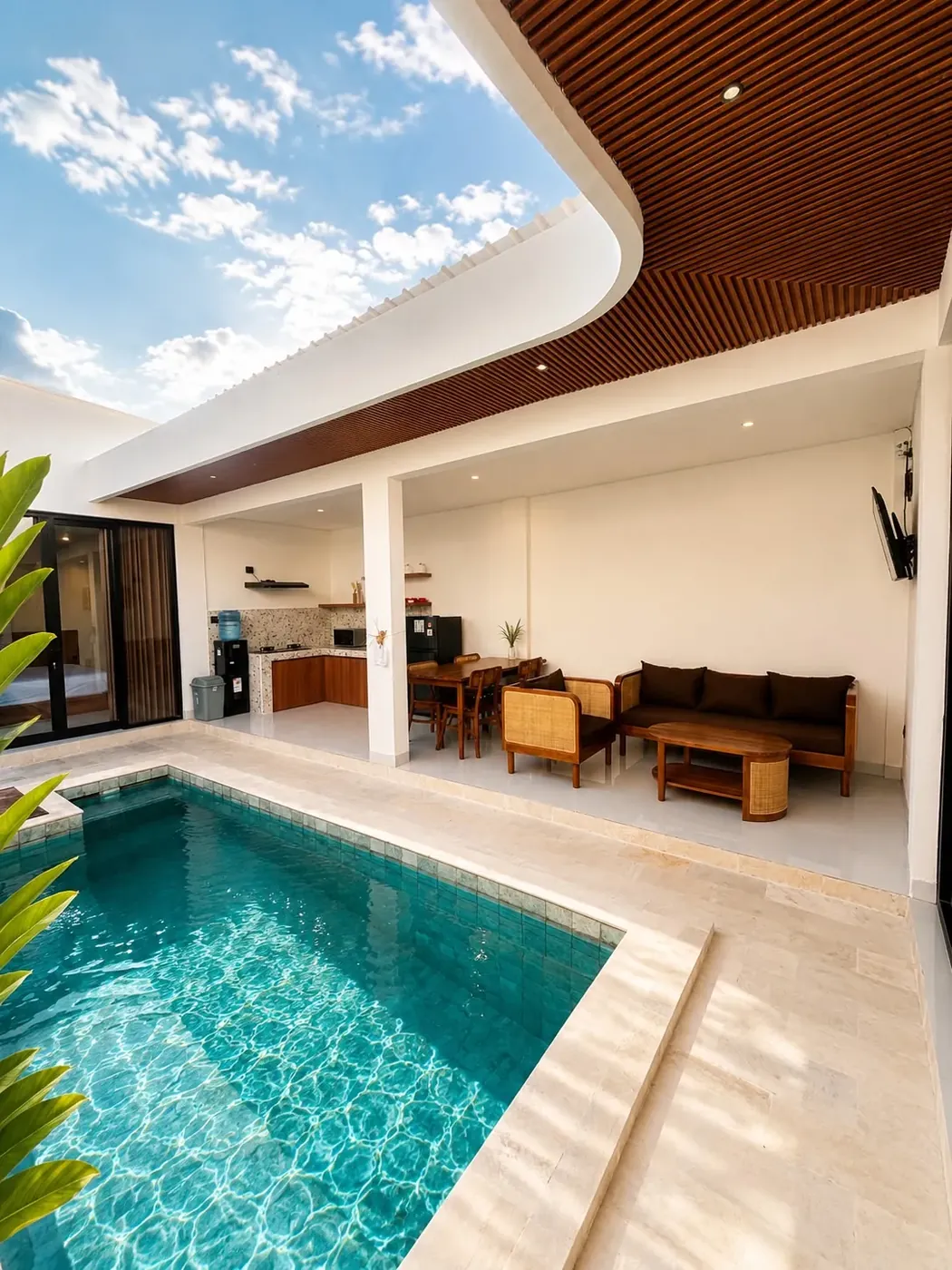 Villa Kangkang swimming pool with outdoor living and kitchen